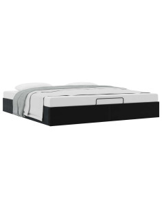 Letto ottomano Nero King size Velluto 2