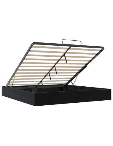 Letto ottomano Nero King size Velluto