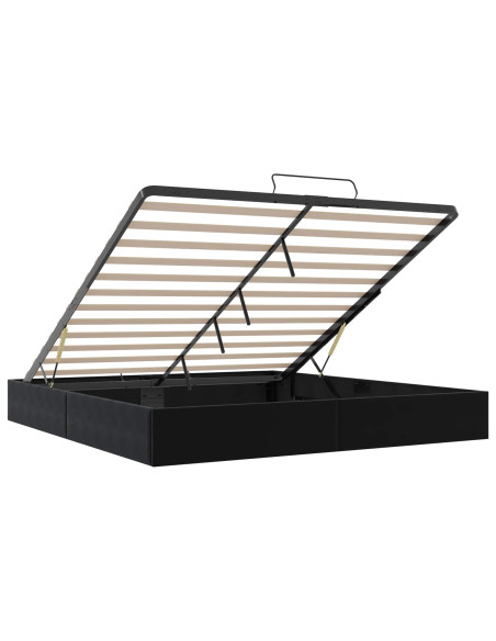 Letto ottomano Nero King size Velluto
