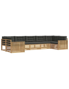 Set di divani da esterno 7 pcs Bianco e Antracite 2