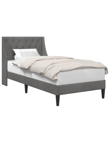 Struttura del letto Grigio Scuro 100 x 203 cm Velluto