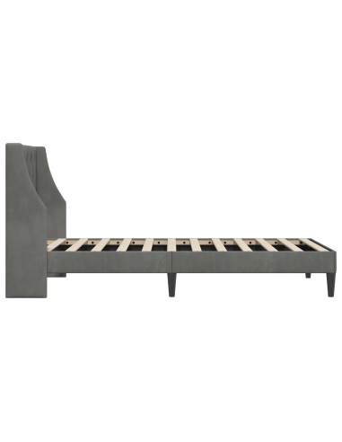Struttura del letto Grigio Scuro 100 x 203 cm Velluto
