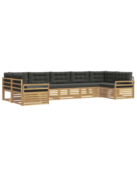 Set di divani da esterno 7 pcs Bianco e Antracite