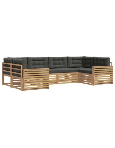 Set di divani da esterno 6 pcs Bianco e Antracite