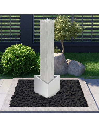 Fontana da Giardino Argento 37,7x32,6x110 cm in Acciaio Inox