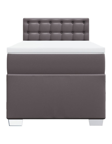 Giroletto a Molle con Materasso Grgio 80x200 cm in Similpelle