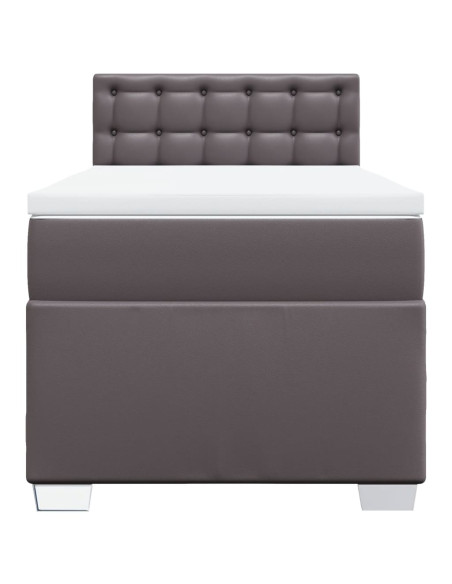 Giroletto a Molle con Materasso Grgio 80x200 cm in Similpelle