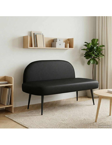 Panchina imbottita con schienale Nero 110 x 60 x 76 cm