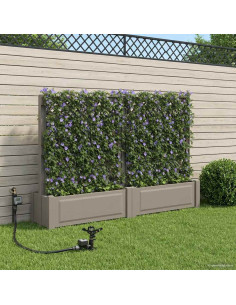 Grande vaso con trellis 2 pcs Grigio 200 x 43 x 133,5 cm PP