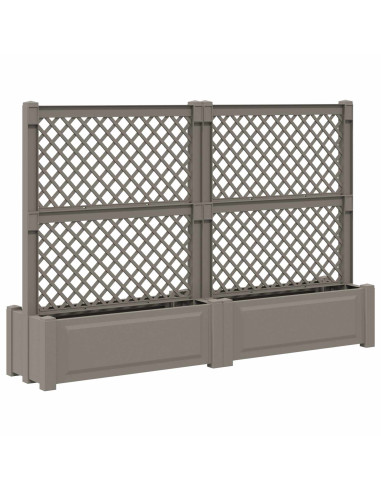 Grande vaso con trellis 2 pcs Grigio 200 x 43 x 133,5 cm PP