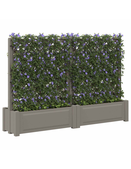 Grande vaso con trellis 2 pcs Grigio 200 x 43 x 133,5 cm PP