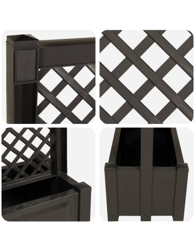 Grande vaso con trellis Antracite 99,5 x 43 x 133,5 PP