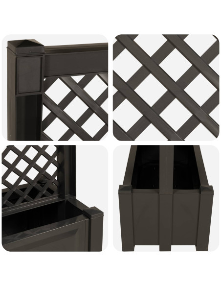 Grande vaso con trellis Antracite 99,5 x 43 x 133,5 PP