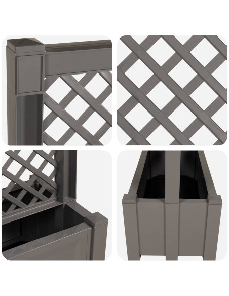 Grande vaso con trellis Grigio 99,5 x 43 x 133,5 PP