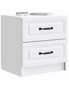 Armadio da Notte con cassetto Bianco 43 x 34,5 x 44,5 cm 2