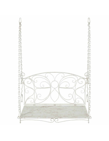 Panchina a Dondolo Acciaio 105,5 x 61 x 56 cm Bianco Antico