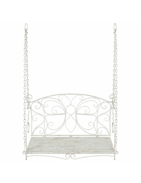 Panchina a Dondolo Acciaio 105,5 x 61 x 56 cm Bianco Antico
