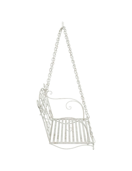Panchina a Dondolo Acciaio 105,5 x 61 x 56 cm Bianco Antico
