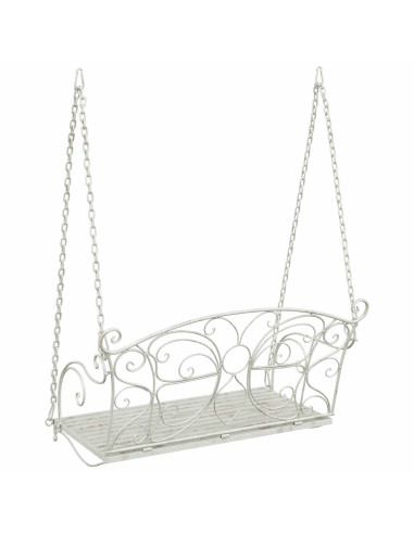 Panchina a Dondolo Acciaio 105,5 x 61 x 56 cm Bianco Antico