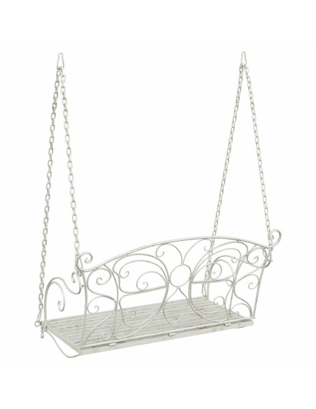 Panchina a Dondolo Acciaio 105,5 x 61 x 56 cm Bianco Antico
