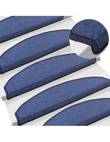 Tappetini per scale autoadesivi 15 pcs Blu 80 x 24,5 x 3,5 cm