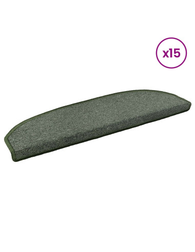 Tappetini per scale autoadesivi 15 pcs Verde Scuro