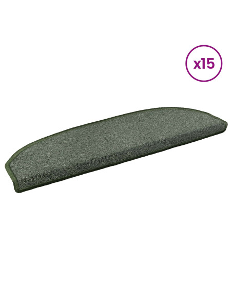 Tappetini per scale autoadesivi 15 pcs Verde Scuro