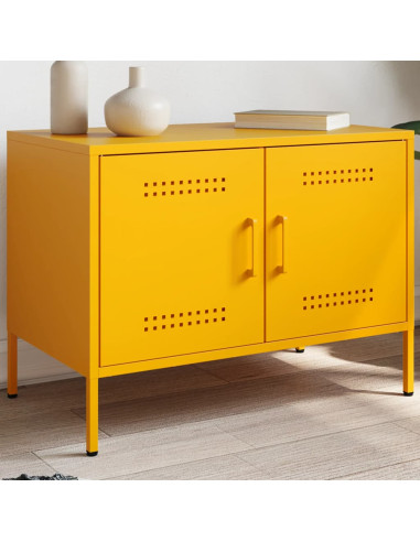 Mobile TV Giallo Senape 68x39x50,5 cm in Acciaio
