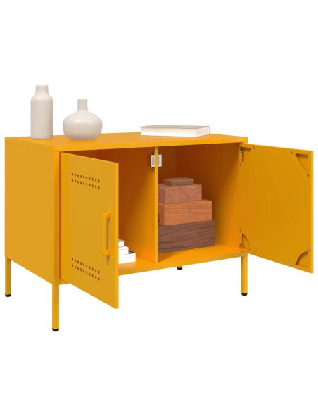Mobile TV Giallo Senape 68x39x50,5 cm in Acciaio