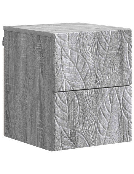 Mobiletto da notte a muro 2 pcs Sonoma grigio 34,5 x 33 x 40 cm