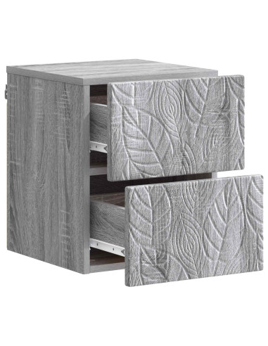 Mobiletto da notte a muro 2 pcs Sonoma grigio 34,5 x 33 x 40 cm