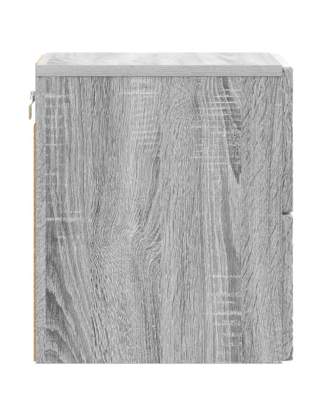 Mobiletto da notte a muro 2 pcs Sonoma grigio 34,5 x 33 x 40 cm