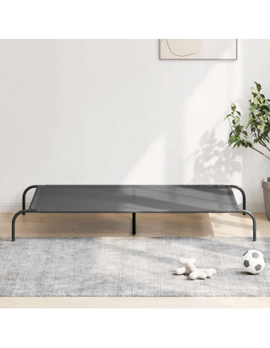 Cuccia per Cani Rialzata Grigia 150x90x20cm Textilene e Acciaio