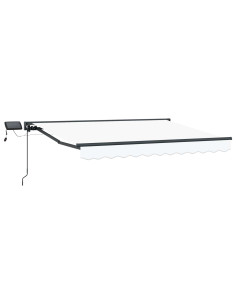 Cornice per Tenda Manuale con LED Bianco e Antracite 3 x 2 m