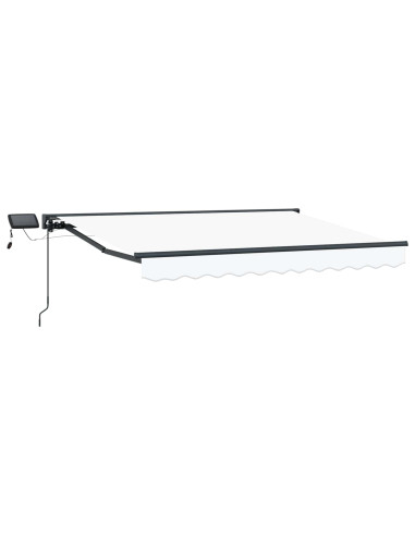 Cornice per Tenda Manuale con LED Bianco e Antracite 3 x 2 m