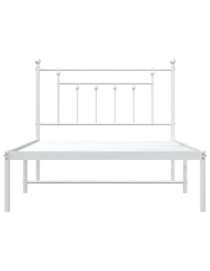 Giroletto con Testiera Metallo Bianco 100x200 cm
