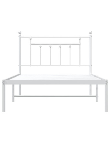 Giroletto con Testiera Metallo Bianco 100x200 cm