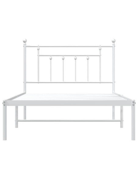 Giroletto con Testiera Metallo Bianco 100x200 cm