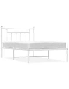 Giroletto con Testiera Metallo Bianco 100x200 cm 2