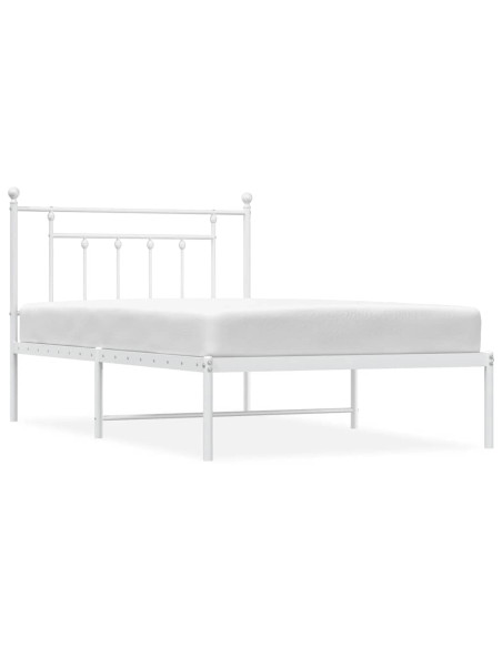 Giroletto con Testiera Metallo Bianco 100x200 cm