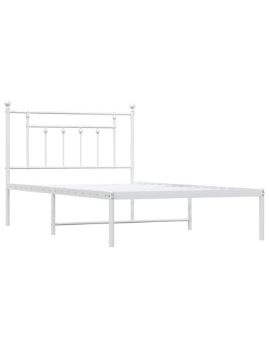 Giroletto con Testiera Metallo Bianco 100x200 cm