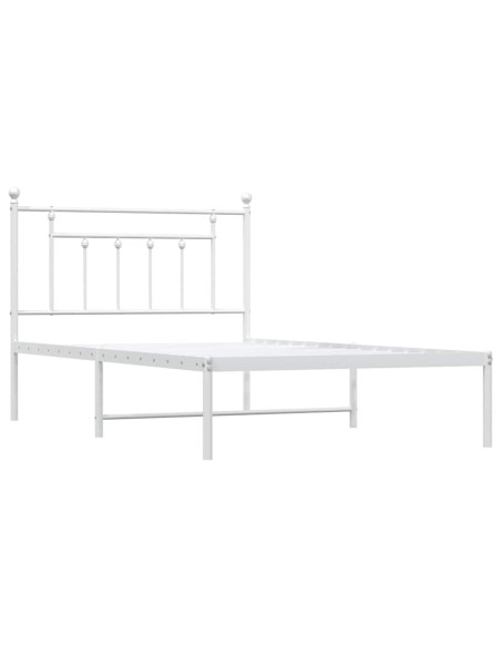 Giroletto con Testiera Metallo Bianco 100x200 cm