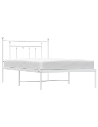 Giroletto con Testiera Metallo Bianco 100x200 cm