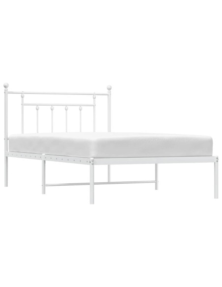 Giroletto con Testiera Metallo Bianco 100x200 cm