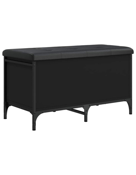 Panca Portaoggetti Nera 82x42x45 cm in Legno Multistrato