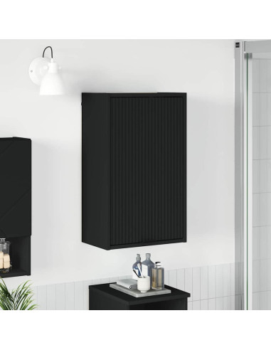 Mobile da Bagno Montaggio a parete Nero 39 x 23,5 x 65 cm