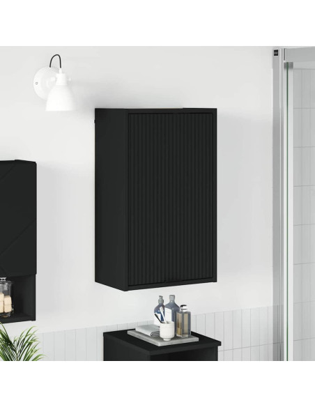 Mobile da Bagno Montaggio a parete Nero 39 x 23,5 x 65 cm