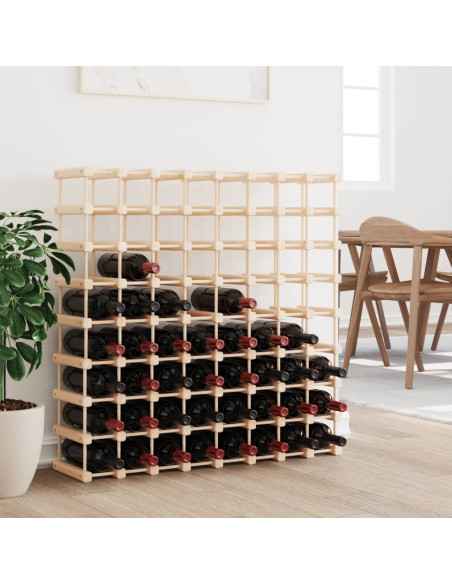Portabottiglie Vino 72 Bottiglie 90,5x23x90,5 cm Massello Pino