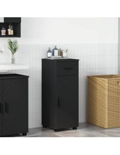 Mobile da Bagno con cassetto con porta Nero 30 x 35 x 80 cm