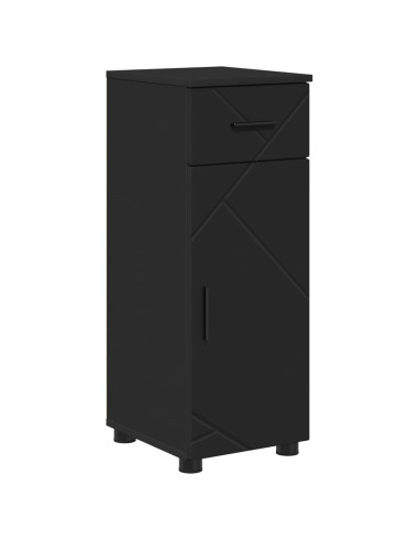 Mobile da Bagno con cassetto con porta Nero 30 x 35 x 80 cm